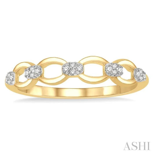Stackable Oval Shape Link Diamond Fashion Band