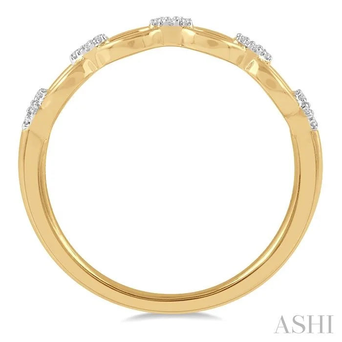Stackable Oval Shape Link Diamond Fashion Band