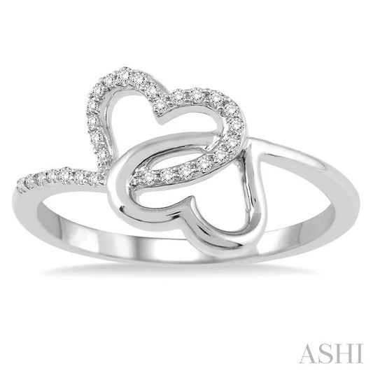 Twin Heart Shape Diamond Fashion Ring