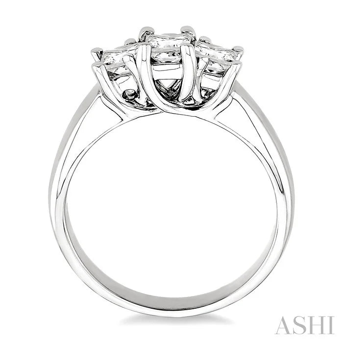 Princess Shape Past Present & Future Diamond Engagement Ring