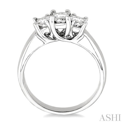 Princess Shape Past Present & Future Diamond Engagement Ring