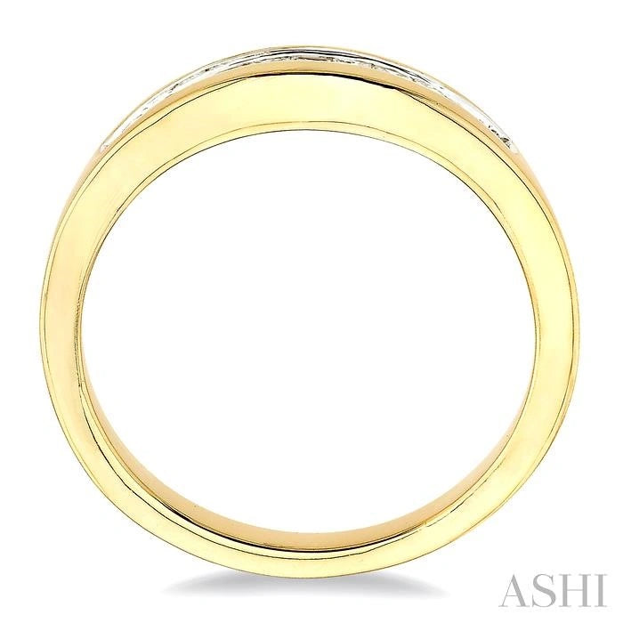 Channel Set Curved Diamond Wedding Band