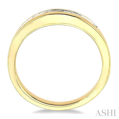 Channel Set Curved Diamond Wedding Band