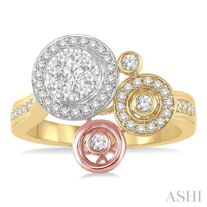 Round Shape Halo Lovebright Diamond Fashion Ring