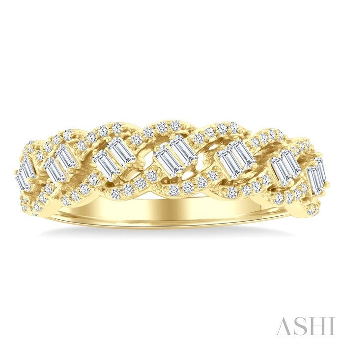 Swirl Baguette Diamond Fashion Ring