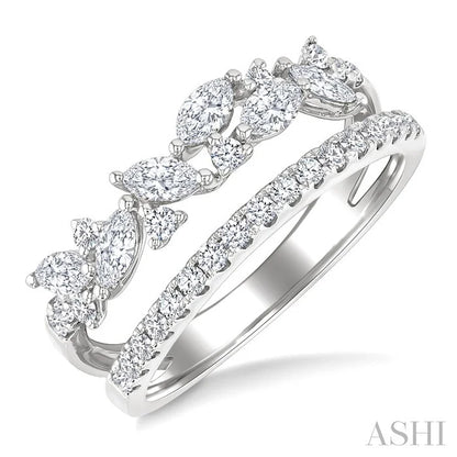 Double Row Diamond Fashion Ring