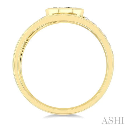 Marquise Shape Bezel Diamond Fashion Open Ring