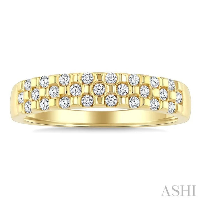 Checkered Diamond Stackable Fashion Band