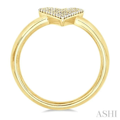 Pave-Set Heart Shape Diamond Fashion Ring
