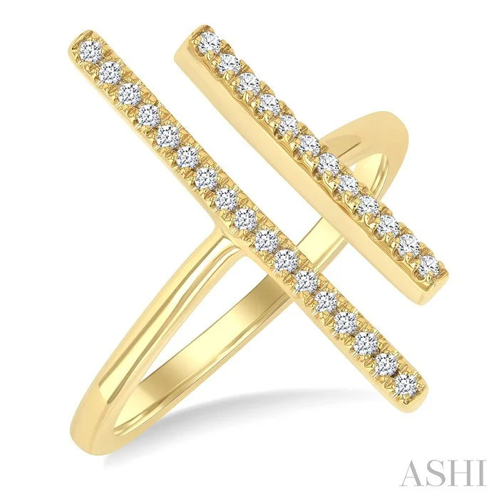 Bar Diamond Fashion Open Ring