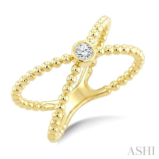 Bead Bijoux X-Wrap Bezel Diamond Fashion Ring