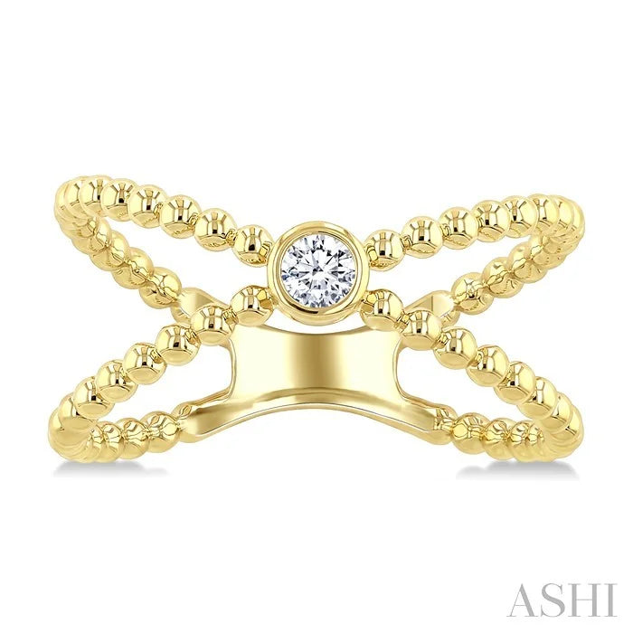 Bead Bijoux X-Wrap Bezel Diamond Fashion Ring