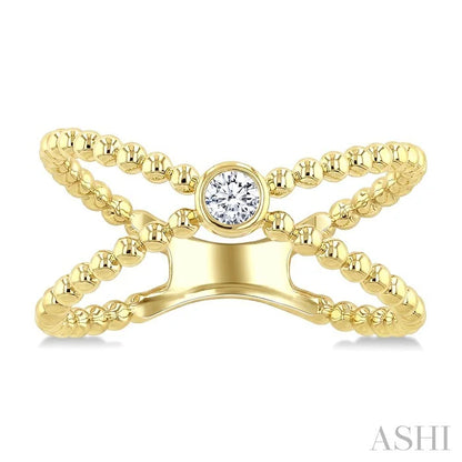 Bead Bijoux X-Wrap Bezel Diamond Fashion Ring