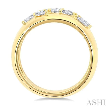 Mixed Shape Diamond Fashion Wide Band