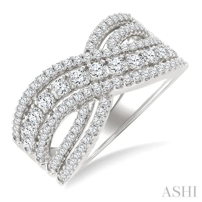Criss Cross Bold Diamond Fashion Band