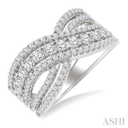 Criss Cross Bold Diamond Fashion Band