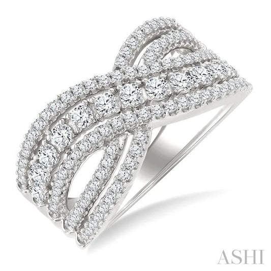 Criss Cross Bold Diamond Fashion Band