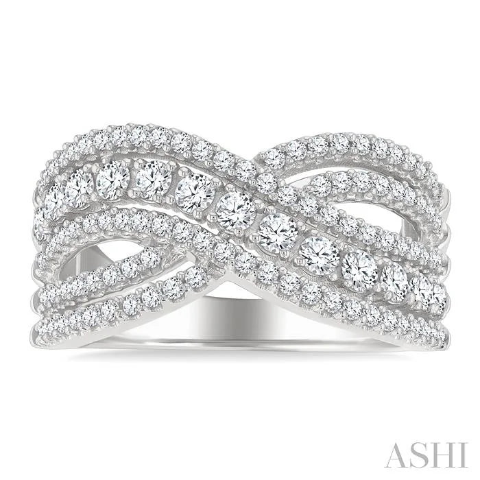 Criss Cross Bold Diamond Fashion Band