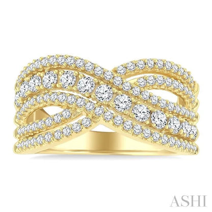 Criss Cross Bold Diamond Fashion Band