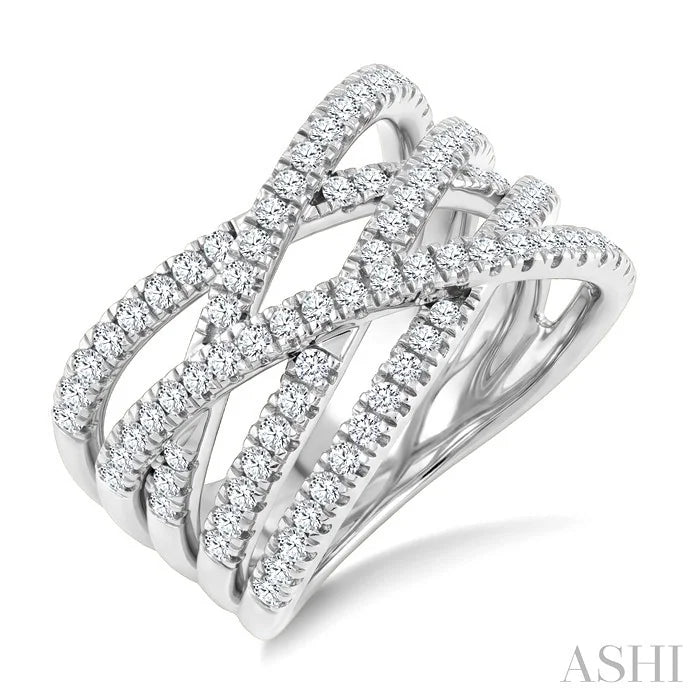 Criss Cross Bold Diamond Fashion Band
