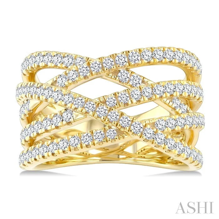 Criss Cross Bold Diamond Fashion Band