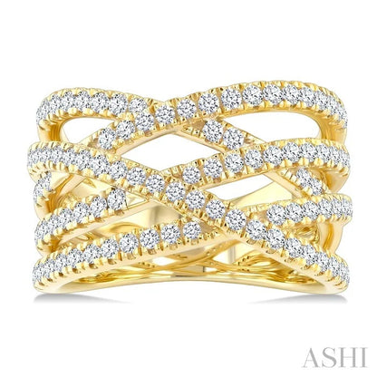 Criss Cross Bold Diamond Fashion Band