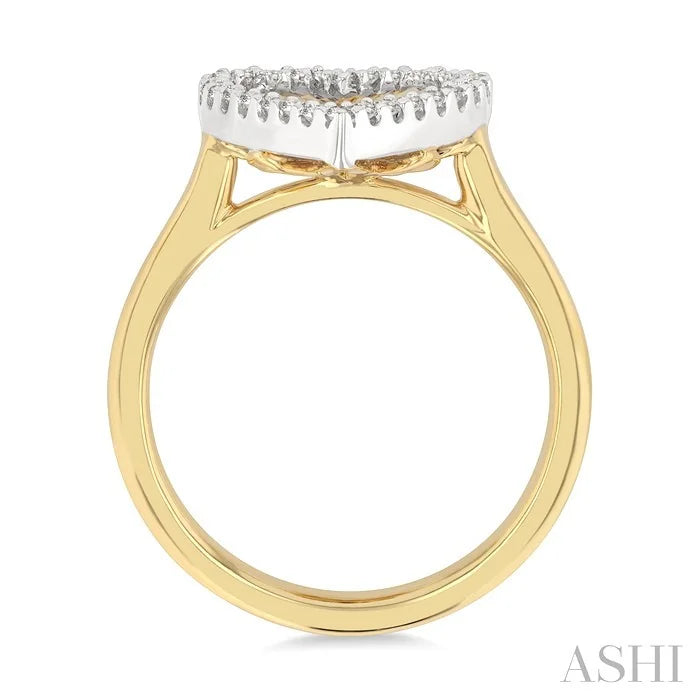 Heart Shape Fluted Diamond Fashion Ring