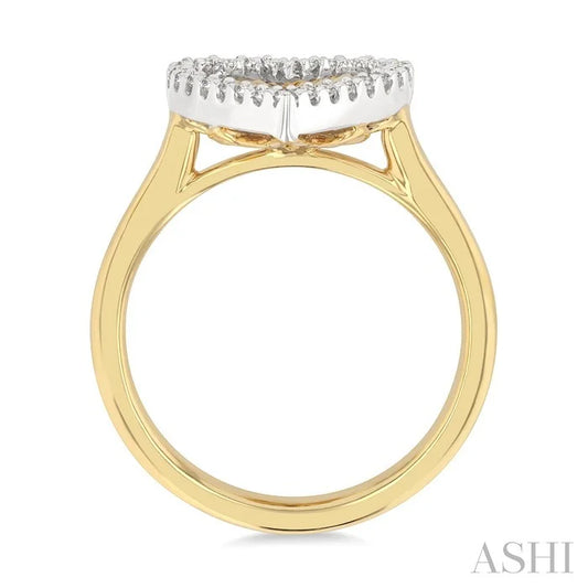 Heart Shape Fluted Diamond Fashion Ring