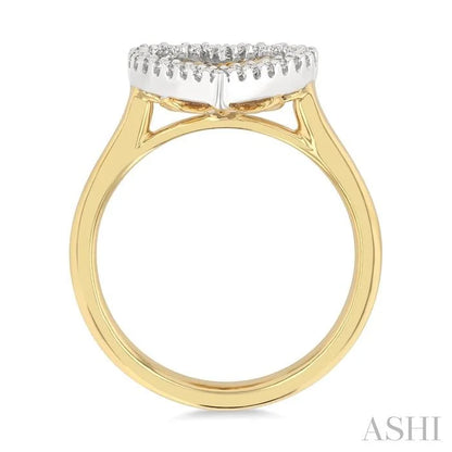 Heart Shape Fluted Diamond Fashion Ring