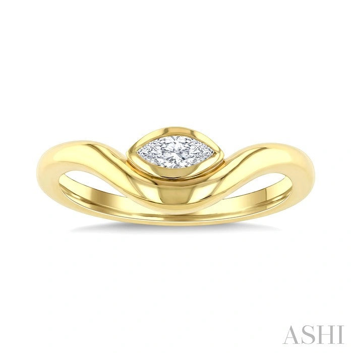 Marquise Shape Curved Diamond Solitaire Ring