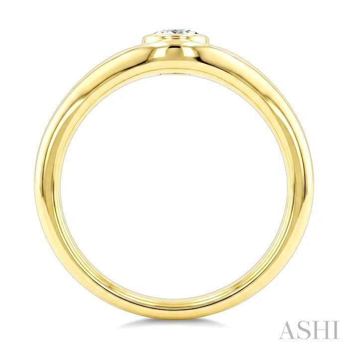 Round Shape Curved Diamond Solitaire Ring