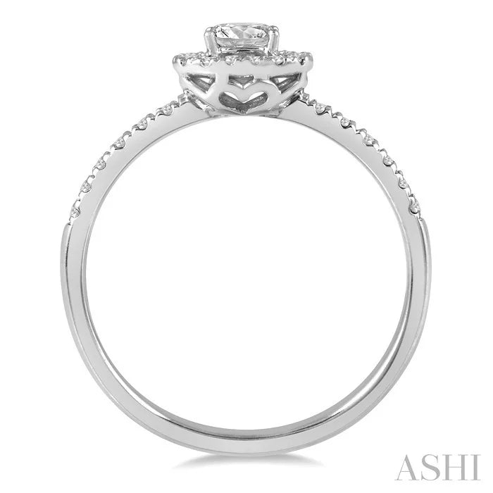 Stackable Oval Shape Petite Halo Diamond Fashion Ring