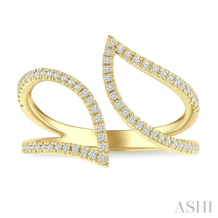 Leaf Diamond Fashion Open Ring