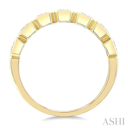 7 Stone Emerald Shape Bezel Set Diamond Band