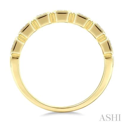 7 Stone Emerald Shape Bezel Set Diamond Band