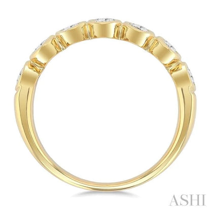 7 Stone Oval Shape Bezel Set Diamond Band