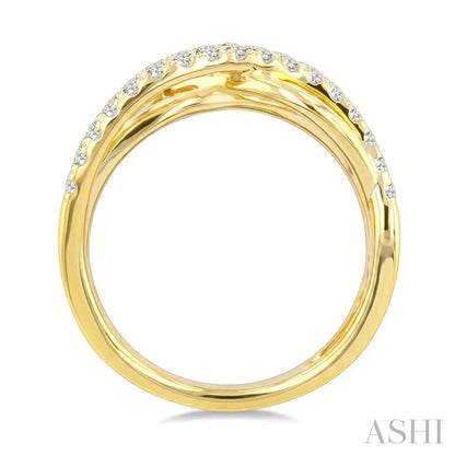 Bold Criss Cross Diamond Fashion Wide Band