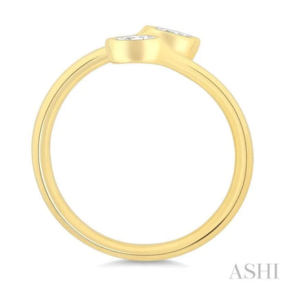 Marquise Shape Bezel Coil Diamond Fashion Ring