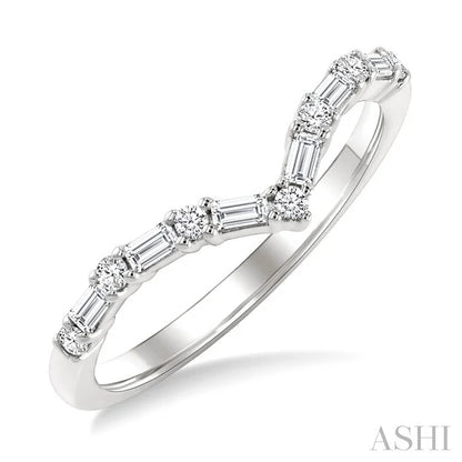 Chevron Baguette Diamond Stackable Fashion Ring