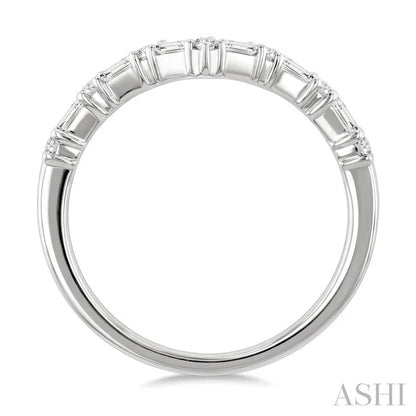 Chevron Baguette Diamond Stackable Fashion Ring