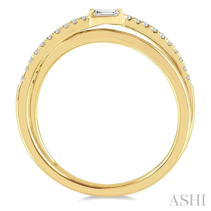 Criss Cross Baguette Diamond Fashion Ring