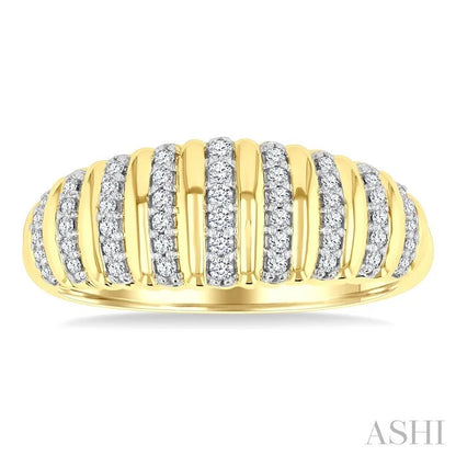 Ribbed Diamond Fashion Dome Ring