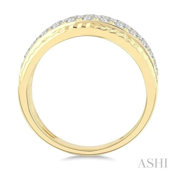 3 Row Diamond Wide Band