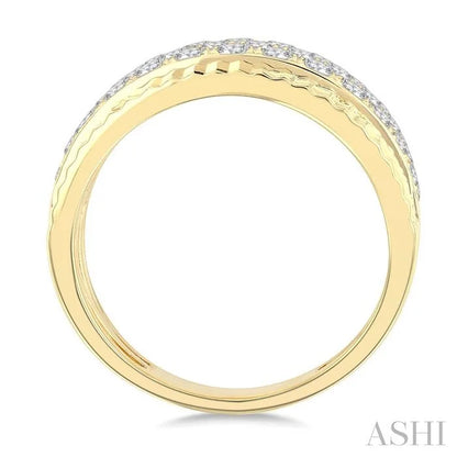 3 Row Diamond Wide Band