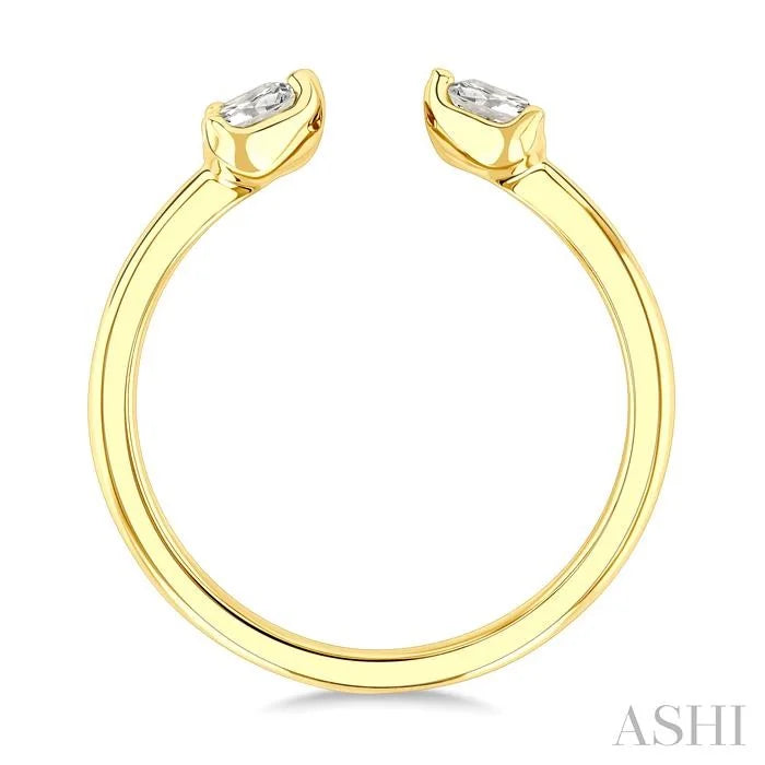 Triple Heart Diamond Fashion Open Ring