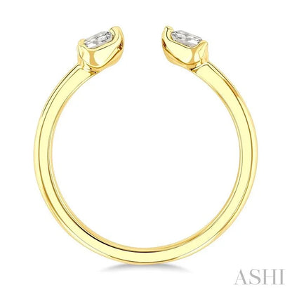 Triple Heart Diamond Fashion Open Ring