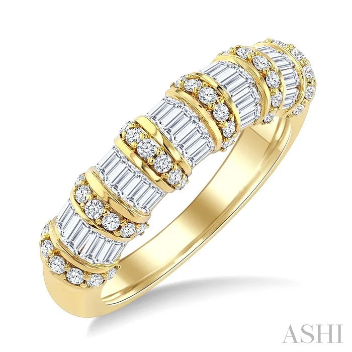Baguette Diamond Fashion Bamboo Band