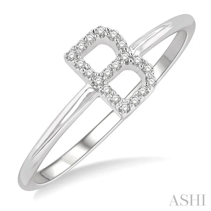 Block 'B' Initial Diamond Ring