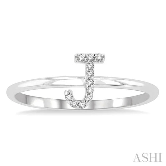 Block 'J' Initial Diamond Ring