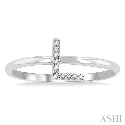 Block 'L' Initial Diamond Ring